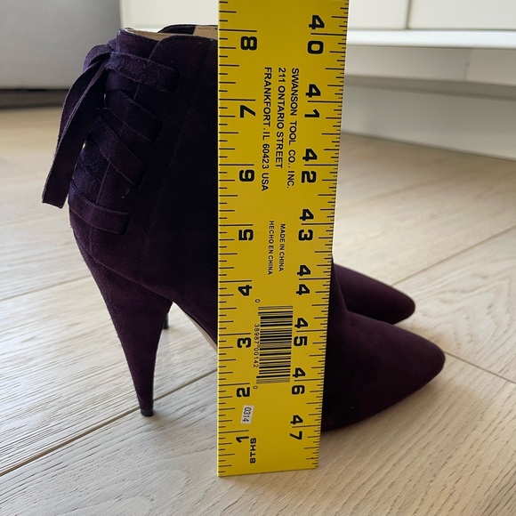 Rare find Miu Miu Suede Stiletto Bootie 7.5 dark purple - Picture 4 of 15